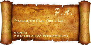 Pozsegovits Amrita névjegykártya